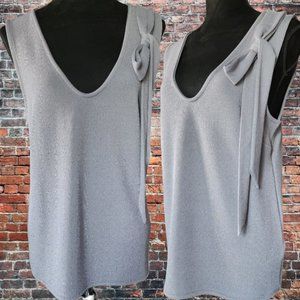 BANANA REPUBLIC Gray V neck Bow Sleeveless Size Small